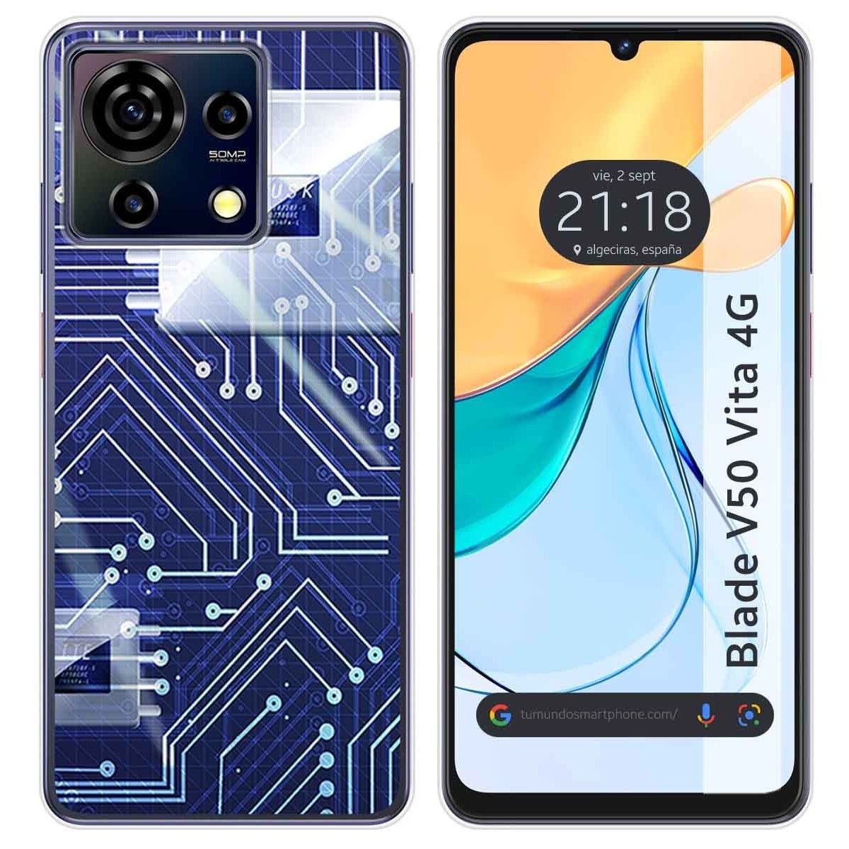 Funda Silicona para Zte Blade V50 Vita 4G diseño Circuito Dibujos