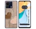 Funda Silicona para Zte Blade V50 Vita 4G diseño Corazones Madera Dibujos