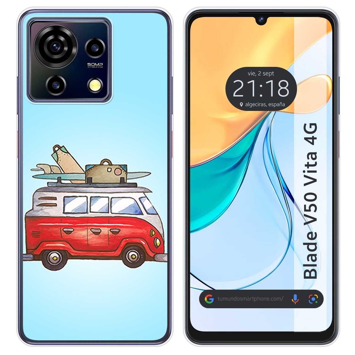 Funda Silicona para Zte Blade V50 Vita 4G diseño Furgoneta Dibujos