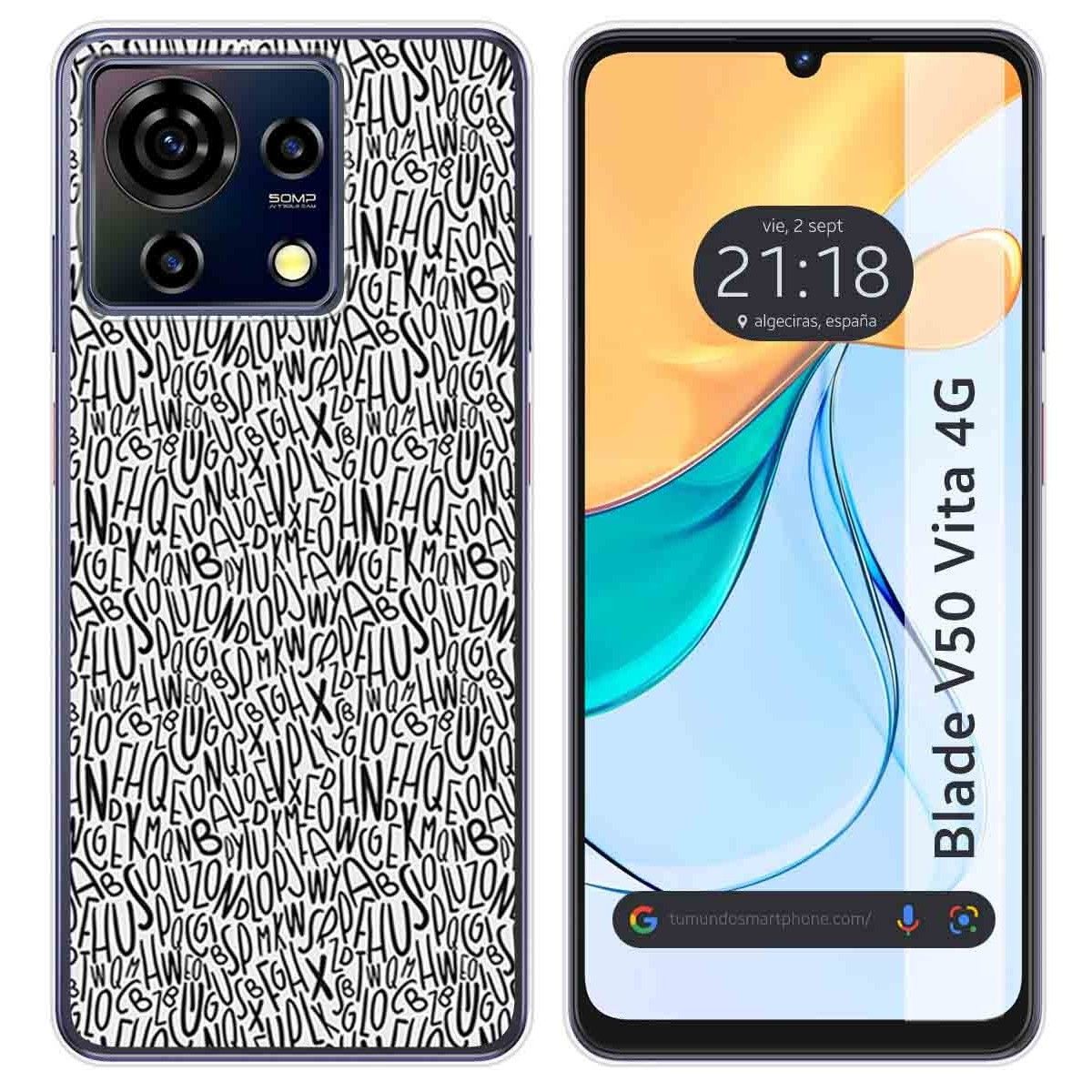 Funda Silicona para Zte Blade V50 Vita 4G diseño Letras Dibujos
