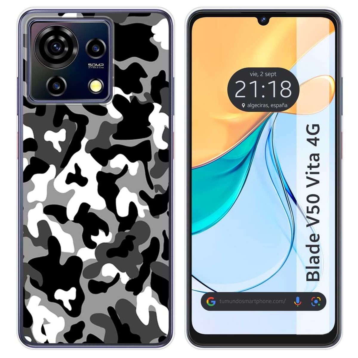 Funda Silicona para Zte Blade V50 Vita 4G diseño Snow Camuflaje Dibujos