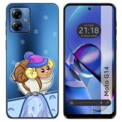 Funda Silicona Transparente para Motorola Moto G14 diseño Cabra Dibujos