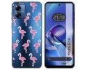 Funda Silicona Transparente para Motorola Moto G14 diseño Flamenco Dibujos