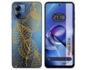 Funda Silicona Transparente para Motorola Moto G14 diseño Hojas Dibujos