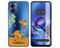 Funda Silicona Transparente para Motorola Moto G14 diseño Jirafa Dibujos
