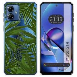 Funda Silicona Transparente para Motorola Moto G14 diseño Jungla Dibujos