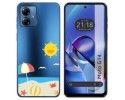 Funda Silicona Transparente para Motorola Moto G14 diseño Playa Dibujos