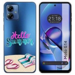 Funda Silicona Transparente para Motorola Moto G14 diseño Summer Dibujos