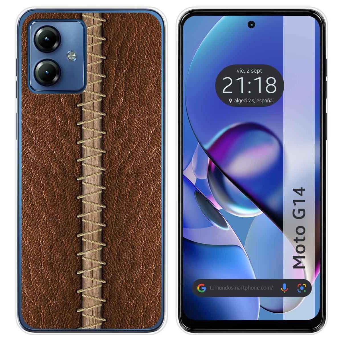 Funda Silicona para Motorola Moto G14 diseño Cuero 01 Dibujos