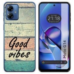 Funda Silicona para Motorola Moto G14 diseño Madera 01 Dibujos