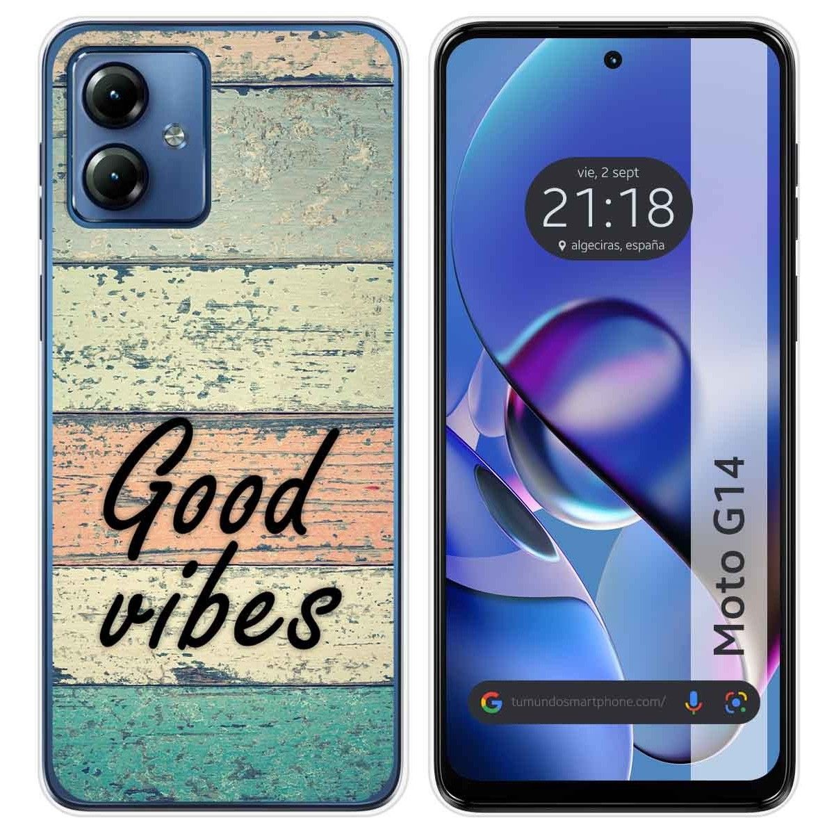 Funda Silicona para Motorola Moto G14 diseño Madera 01 Dibujos