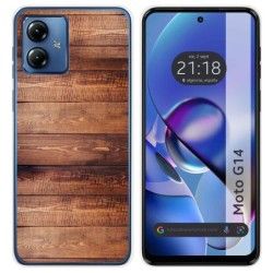 Funda Silicona para Motorola Moto G14 diseño Madera 02 Dibujos