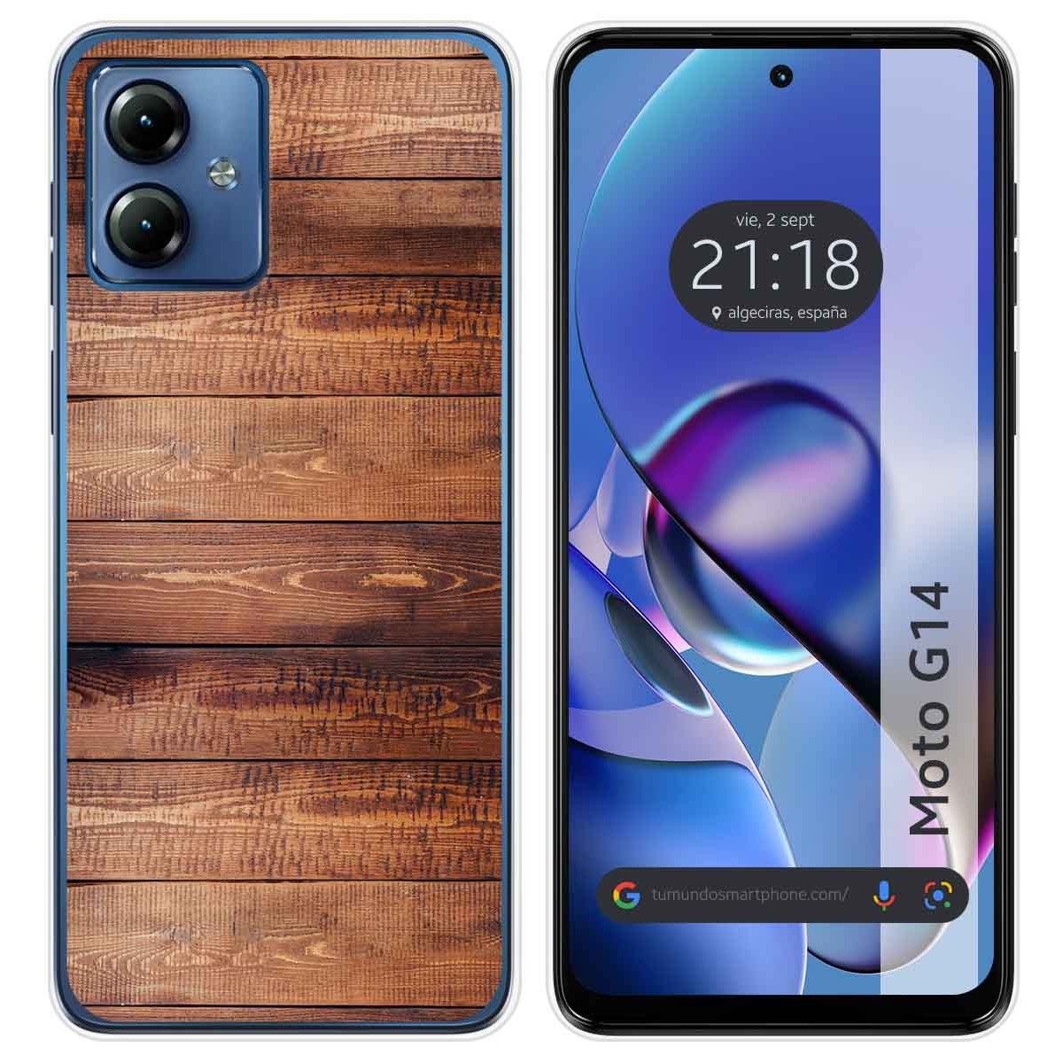 Funda Silicona para Motorola Moto G14 diseño Madera 02 Dibujos