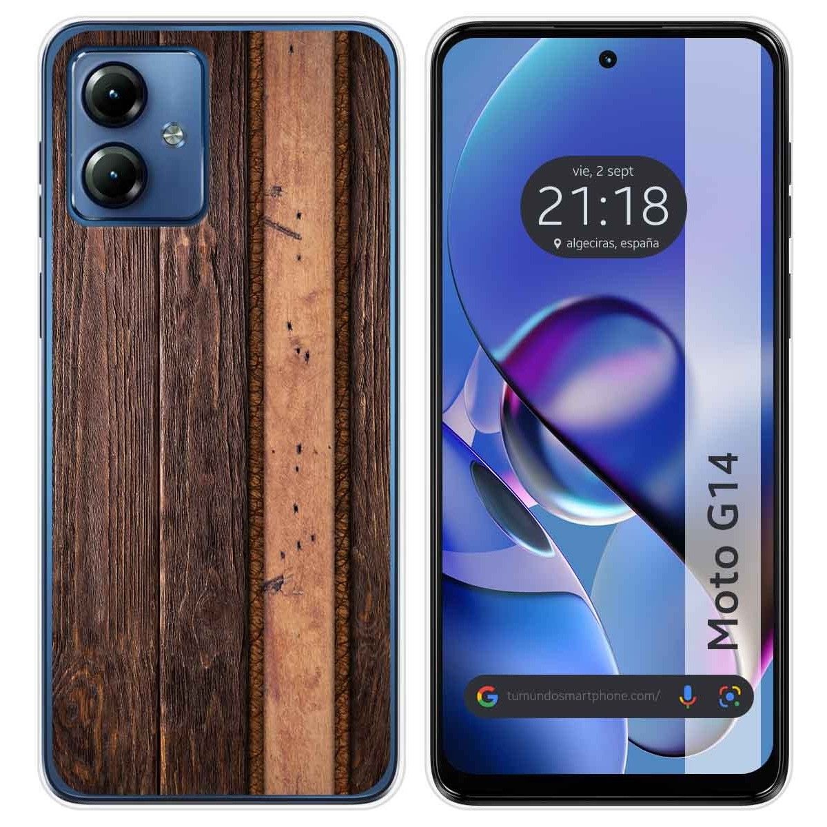 Funda Silicona para Motorola Moto G14 diseño Madera 05 Dibujos