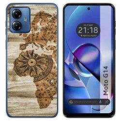 Funda Silicona para Motorola Moto G14 diseño Madera 07 Dibujos