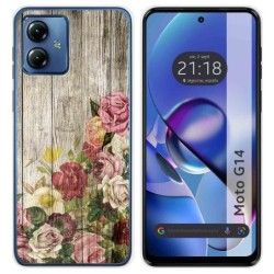 Funda Silicona para Motorola Moto G14 diseño Madera 08 Dibujos