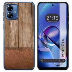 Funda Silicona para Motorola Moto G14 diseño Madera 09 Dibujos