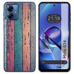 Funda Silicona para Motorola Moto G14 diseño Madera 10 Dibujos