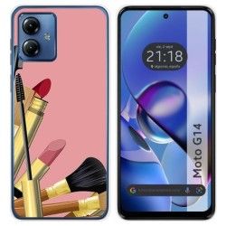 Funda Silicona para Motorola Moto G14 diseño Brochas Dibujos