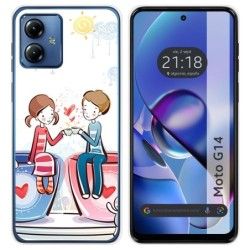 Funda Silicona para Motorola Moto G14 diseño Café Dibujos