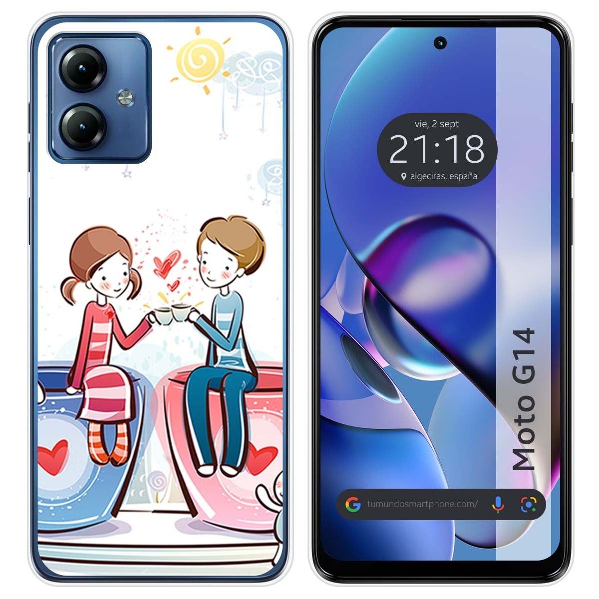 Funda Silicona para Motorola Moto G14 diseño Café Dibujos
