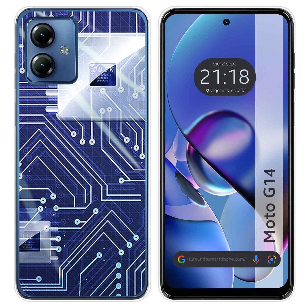 Funda Silicona para Motorola Moto G14 diseño Circuito Dibujos