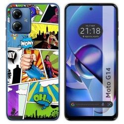 Funda Silicona para Motorola Moto G14 diseño Comic Dibujos