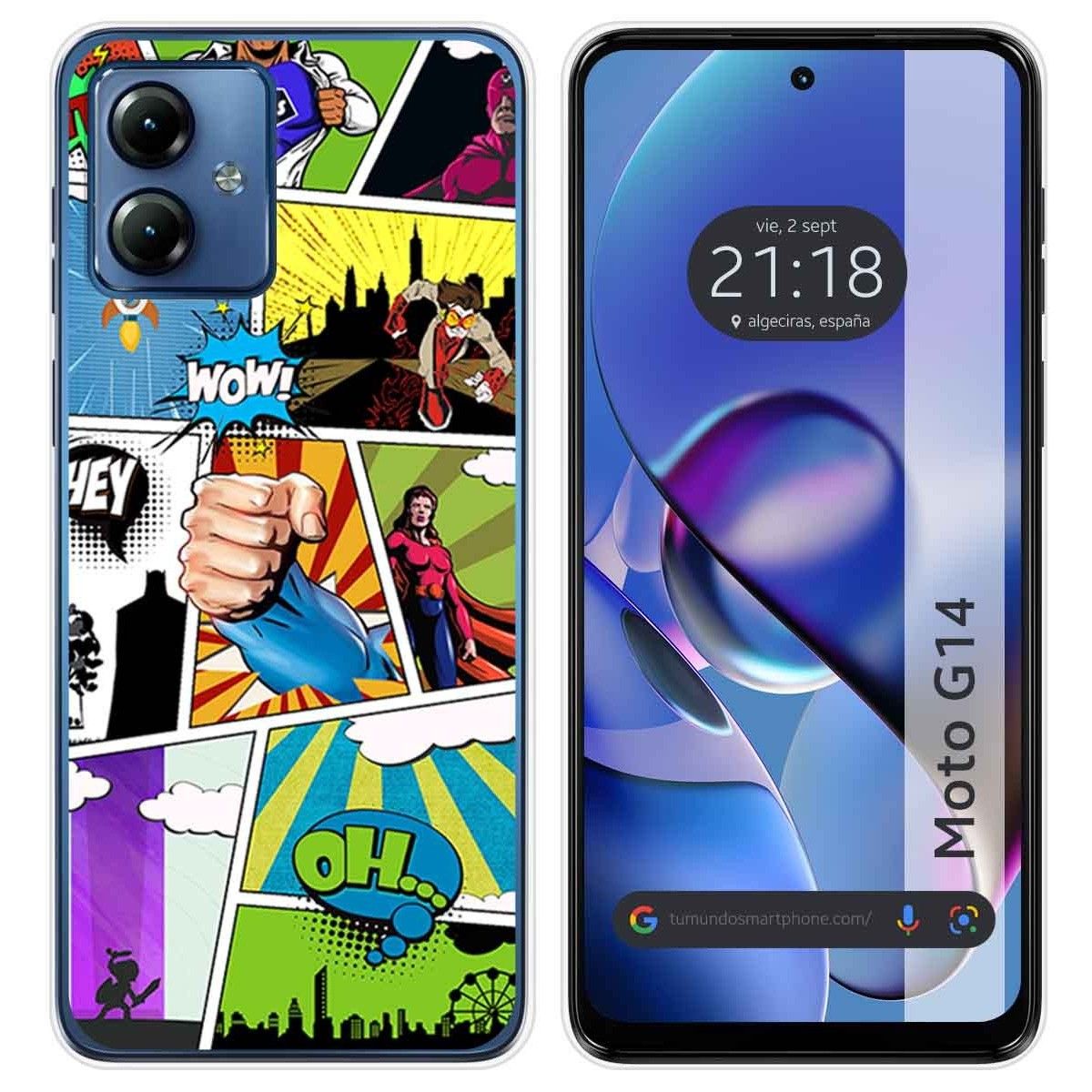 Funda Silicona para Motorola Moto G14 diseño Comic Dibujos