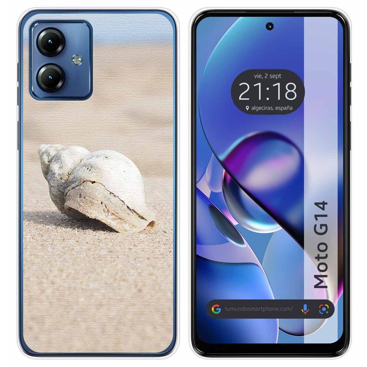 Funda Silicona para Motorola Moto G14 diseño Concha Dibujos