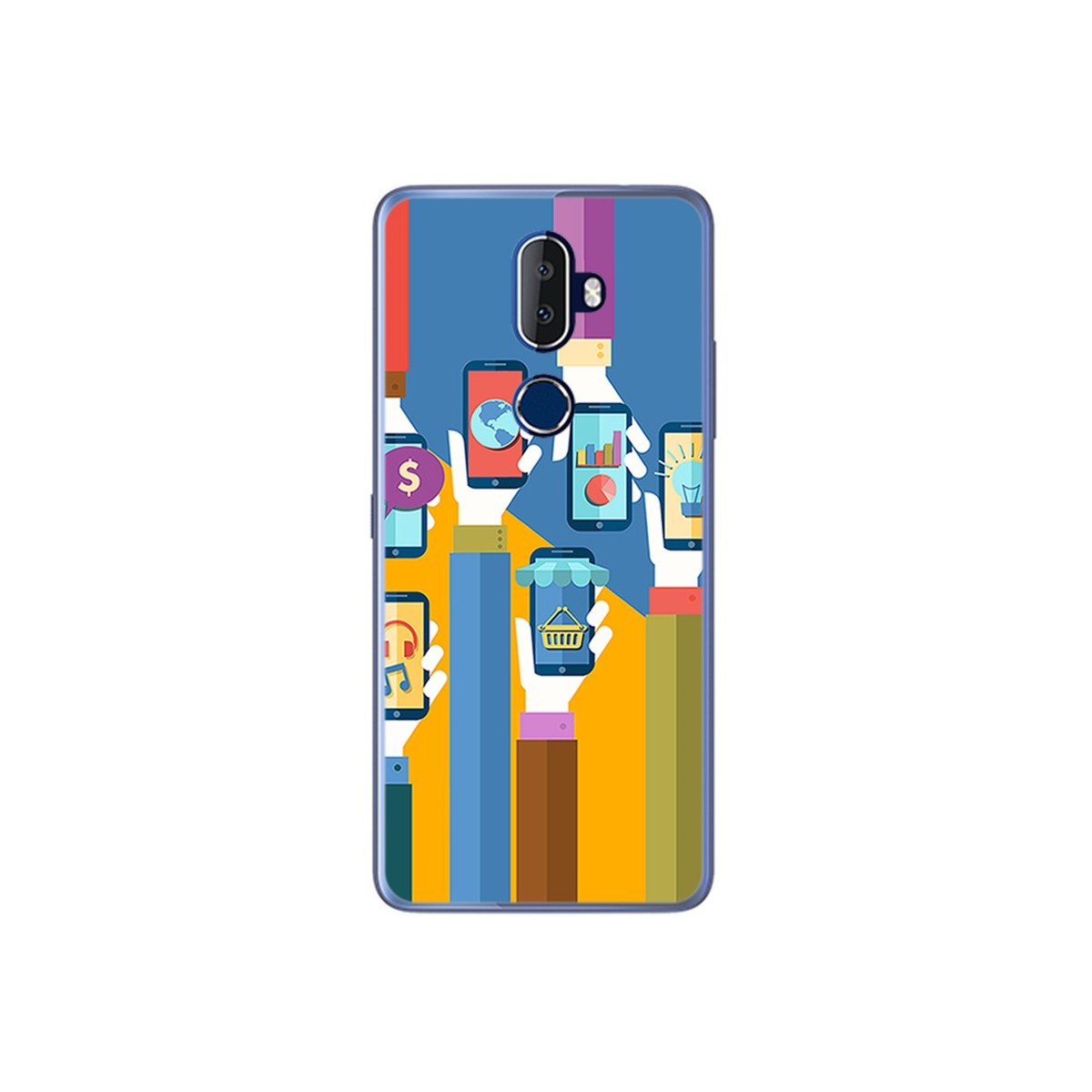 Funda Gel Tpu para Alcatel 3V Diseño Apps Dibujos