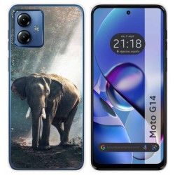 Funda Silicona para Motorola Moto G14 diseño Elefante Dibujos