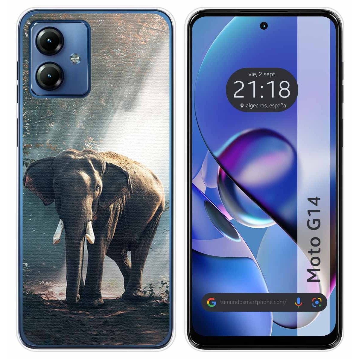 Funda Silicona para Motorola Moto G14 diseño Elefante Dibujos
