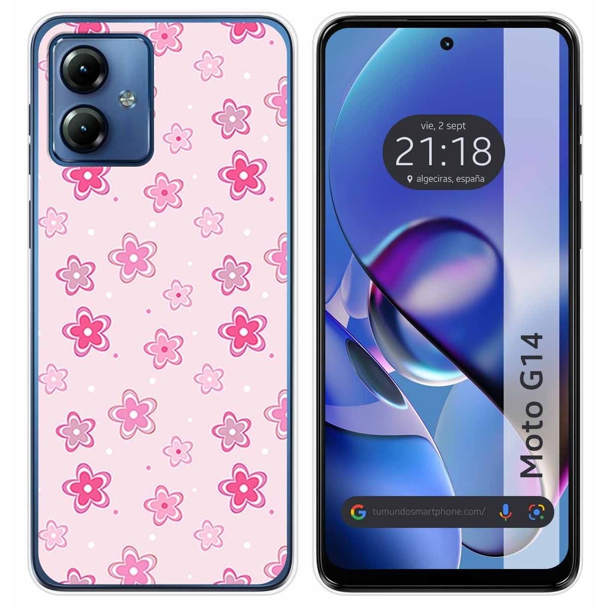 Funda Silicona para Motorola Moto G14 diseño Flores Dibujos