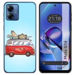 Funda Silicona para Motorola Moto G14 diseño Furgoneta Dibujos