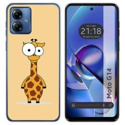 Funda Silicona para Motorola Moto G14 diseño Jirafa Dibujos