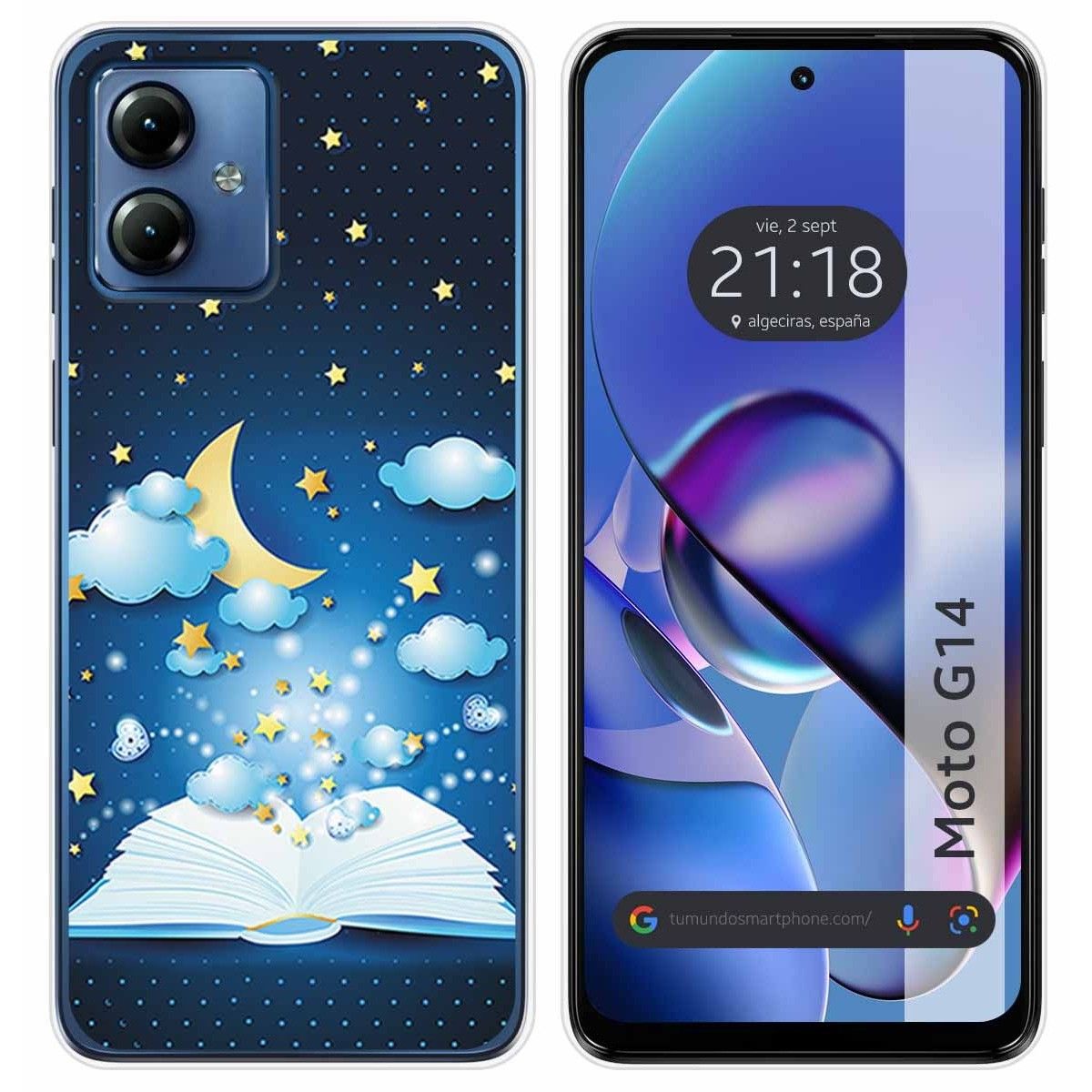 Funda Silicona para Motorola Moto G14 diseño Libro Cuentos Dibujos