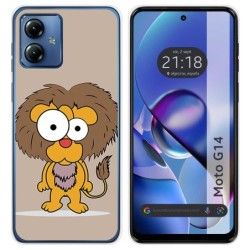 Funda Silicona para Motorola Moto G14 diseño Leon Dibujos