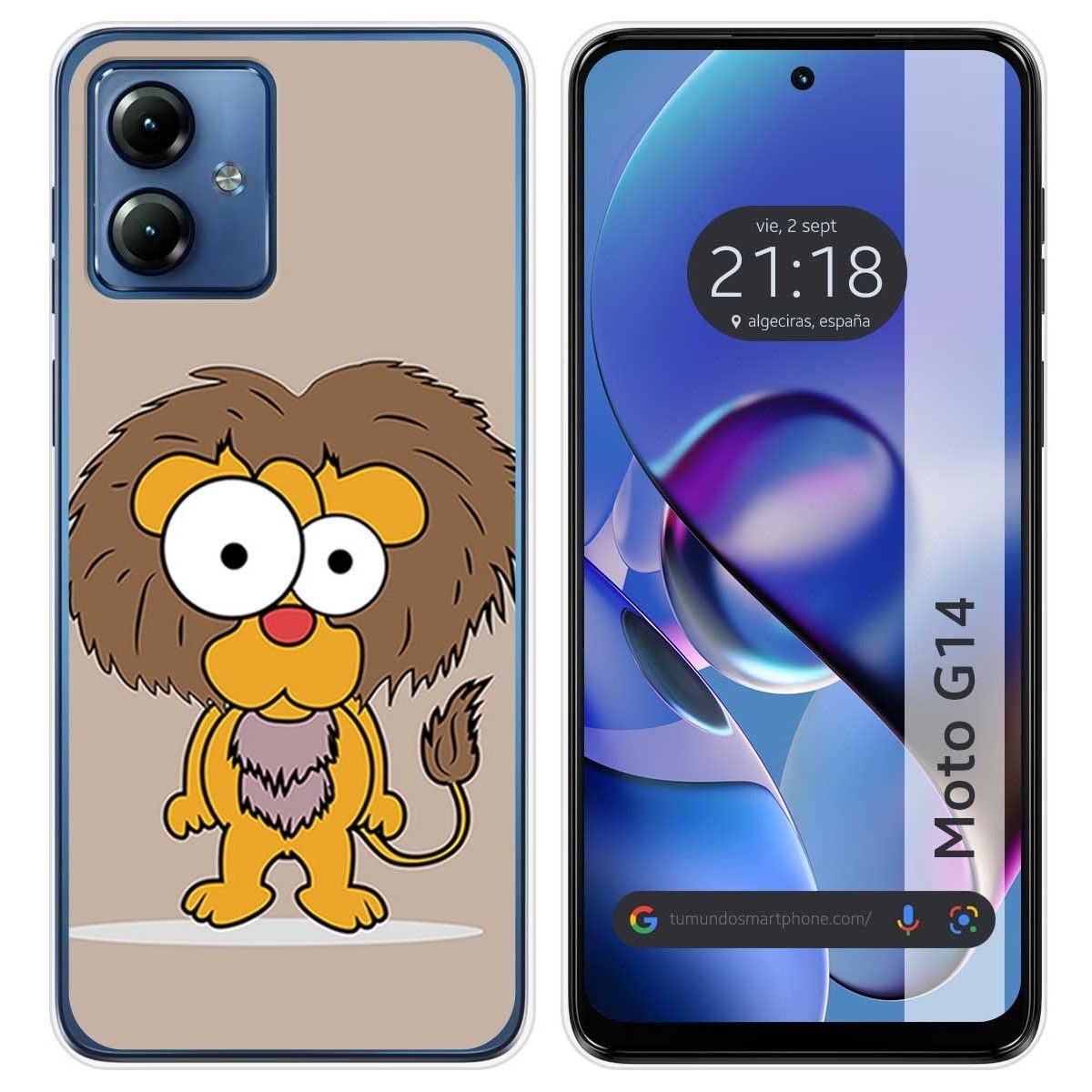 Funda Silicona para Motorola Moto G14 diseño Leon Dibujos
