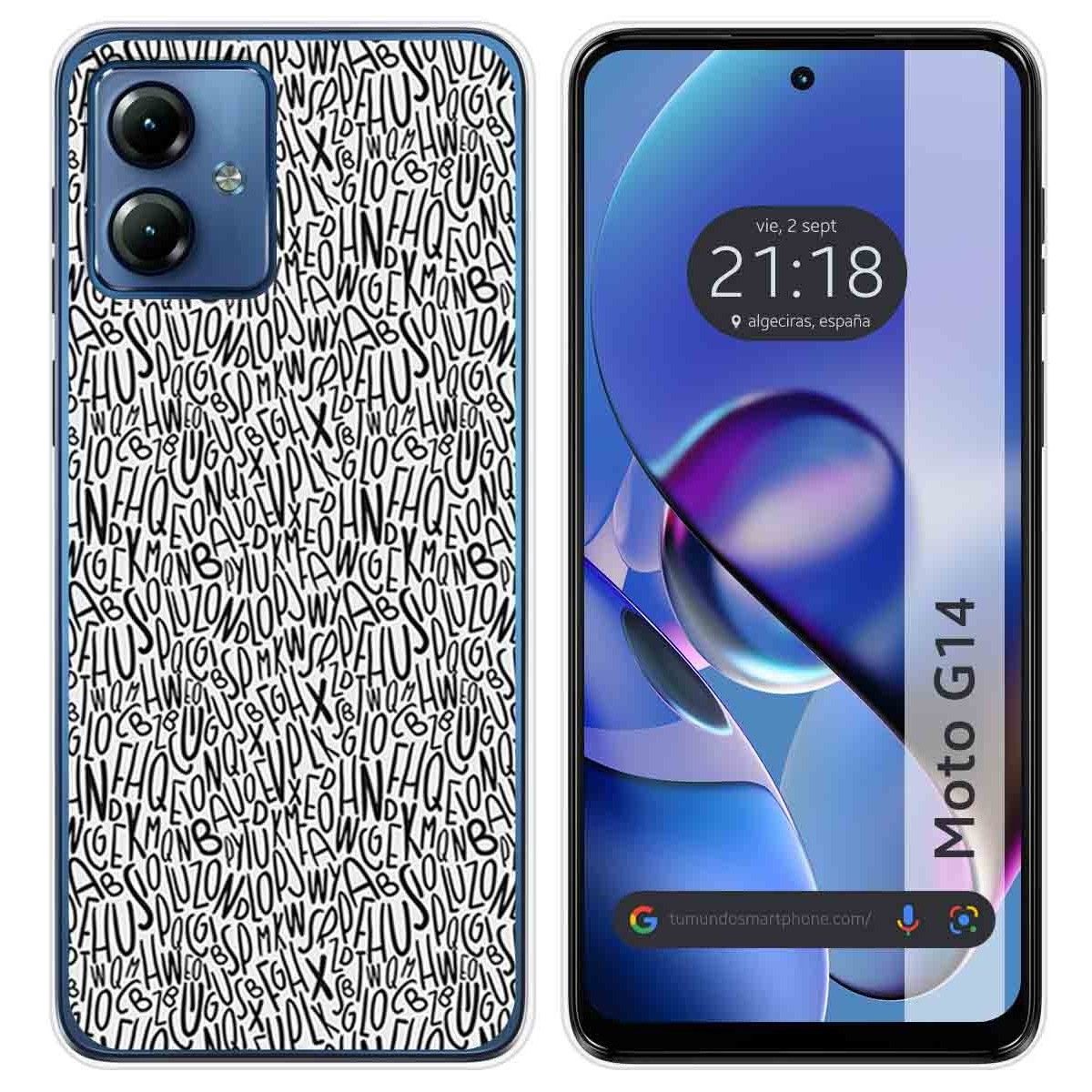 Funda Silicona para Motorola Moto G14 diseño Letras Dibujos
