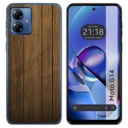 Funda Silicona para Motorola Moto G14 diseño Madera Dibujos
