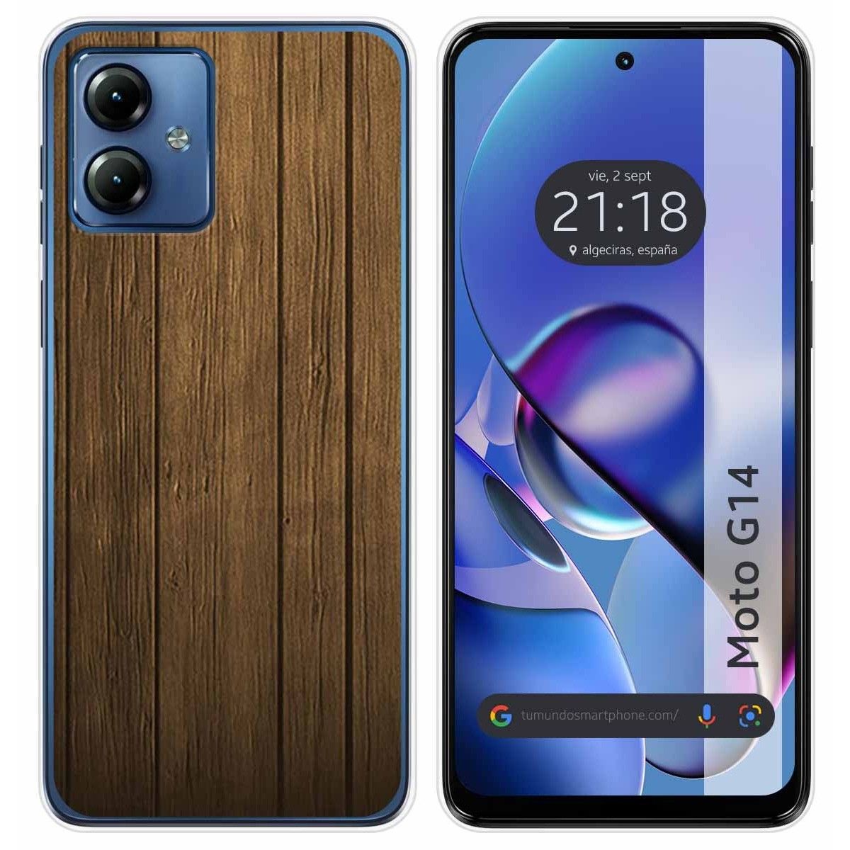 Funda Silicona para Motorola Moto G14 diseño Madera Dibujos
