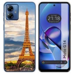 Funda Silicona para Motorola Moto G14 diseño Paris Dibujos