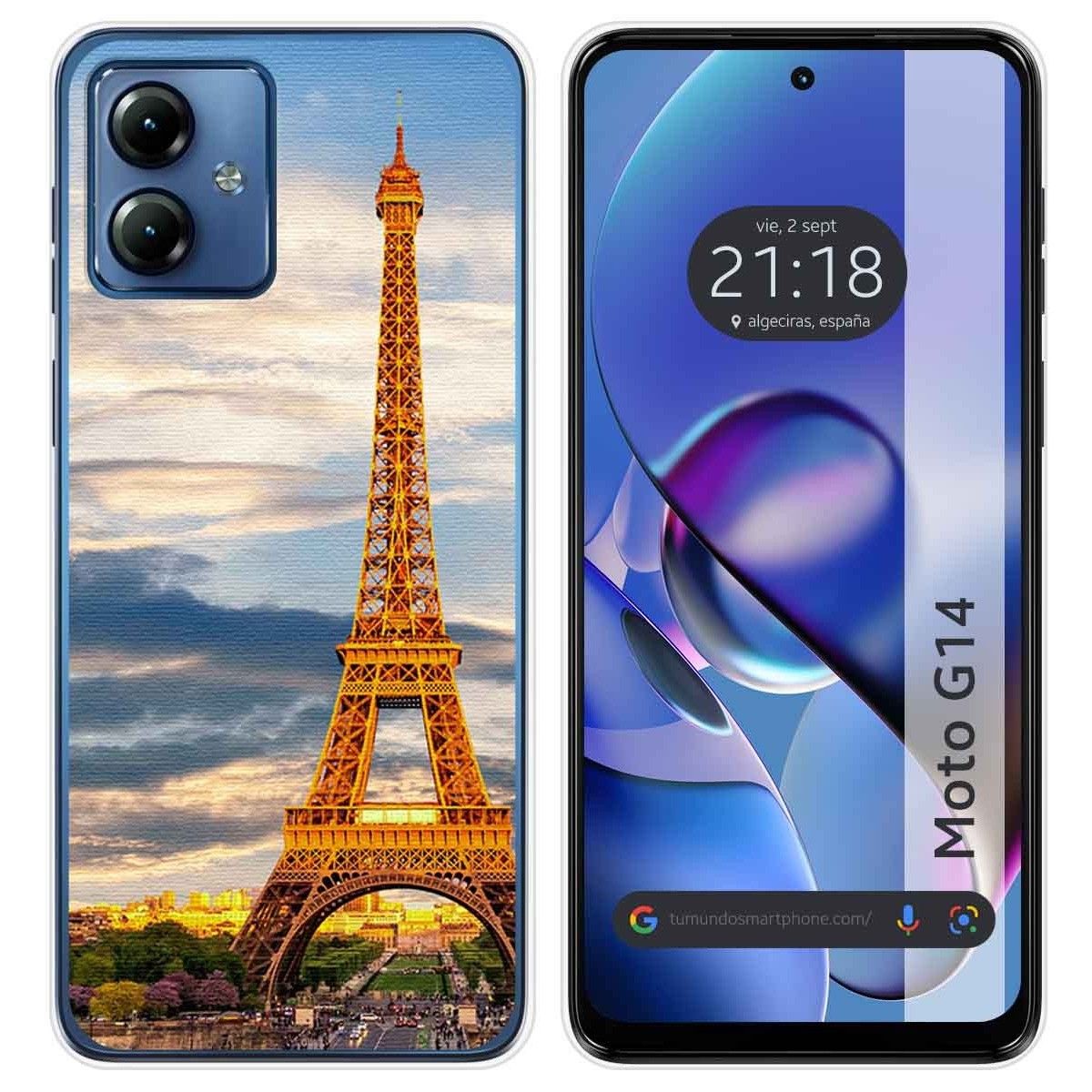 Funda Silicona para Motorola Moto G14 diseño Paris Dibujos