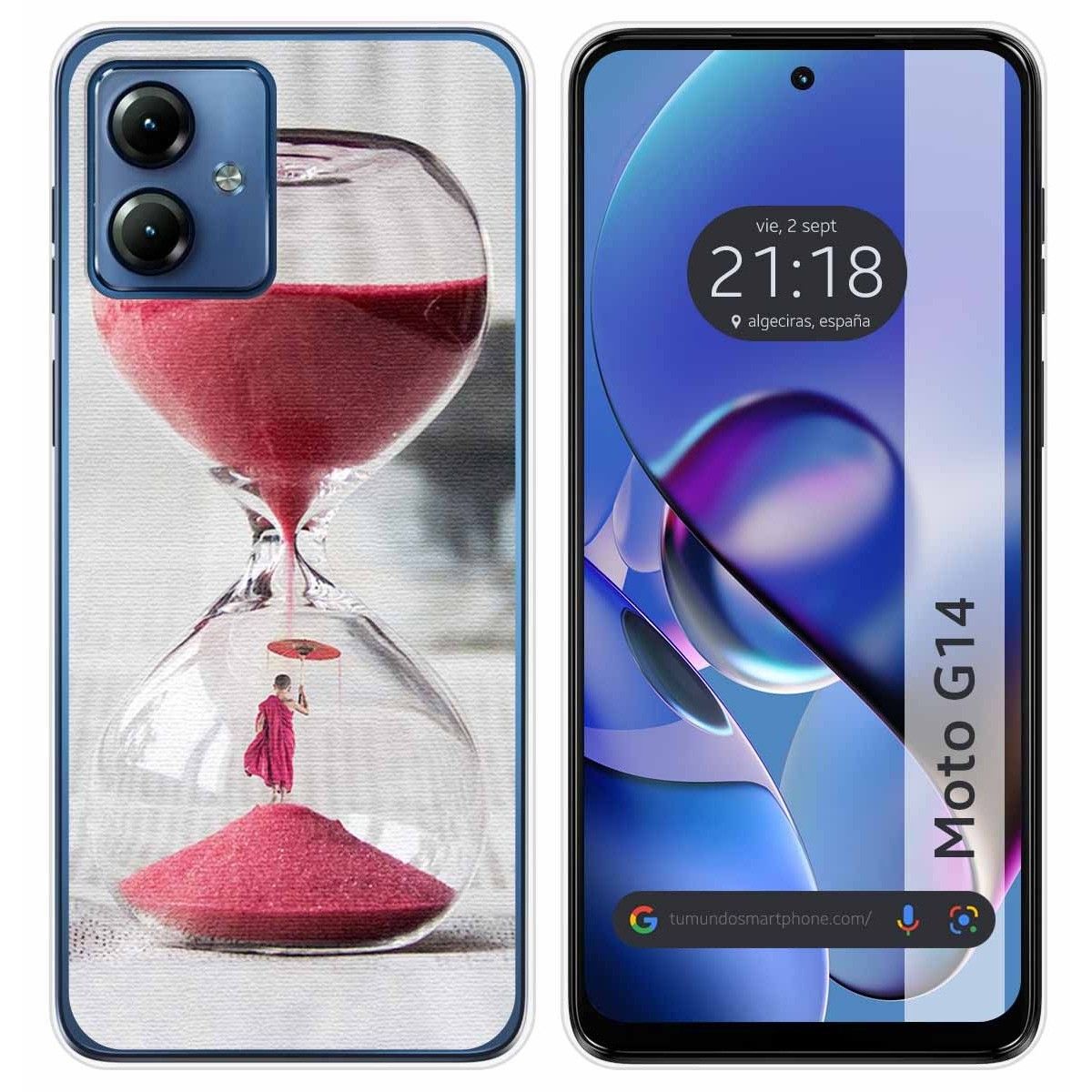 Funda Silicona para Motorola Moto G14 diseño Reloj Dibujos