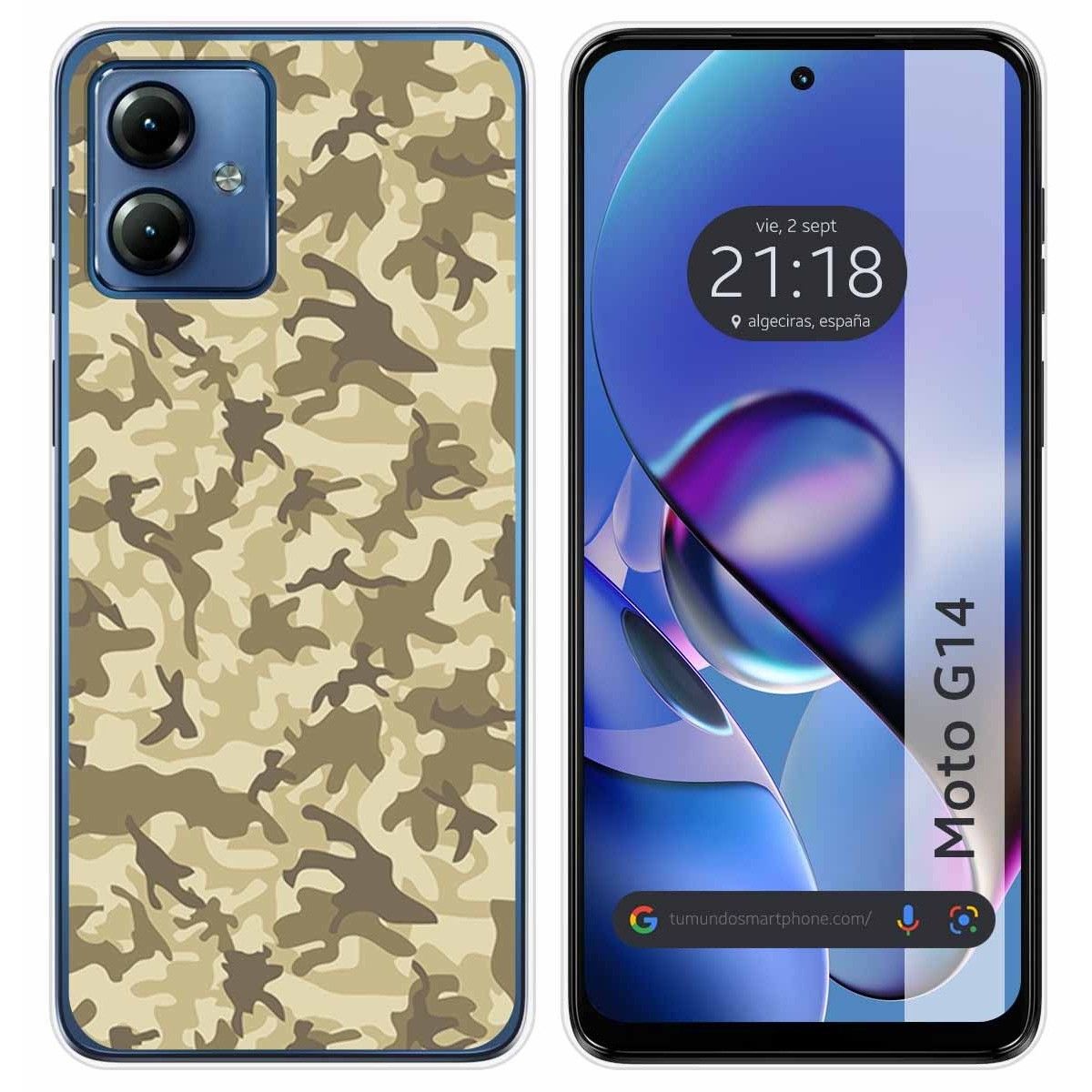 Funda Silicona para Motorola Moto G14 diseño Sand Camuflaje Dibujos
