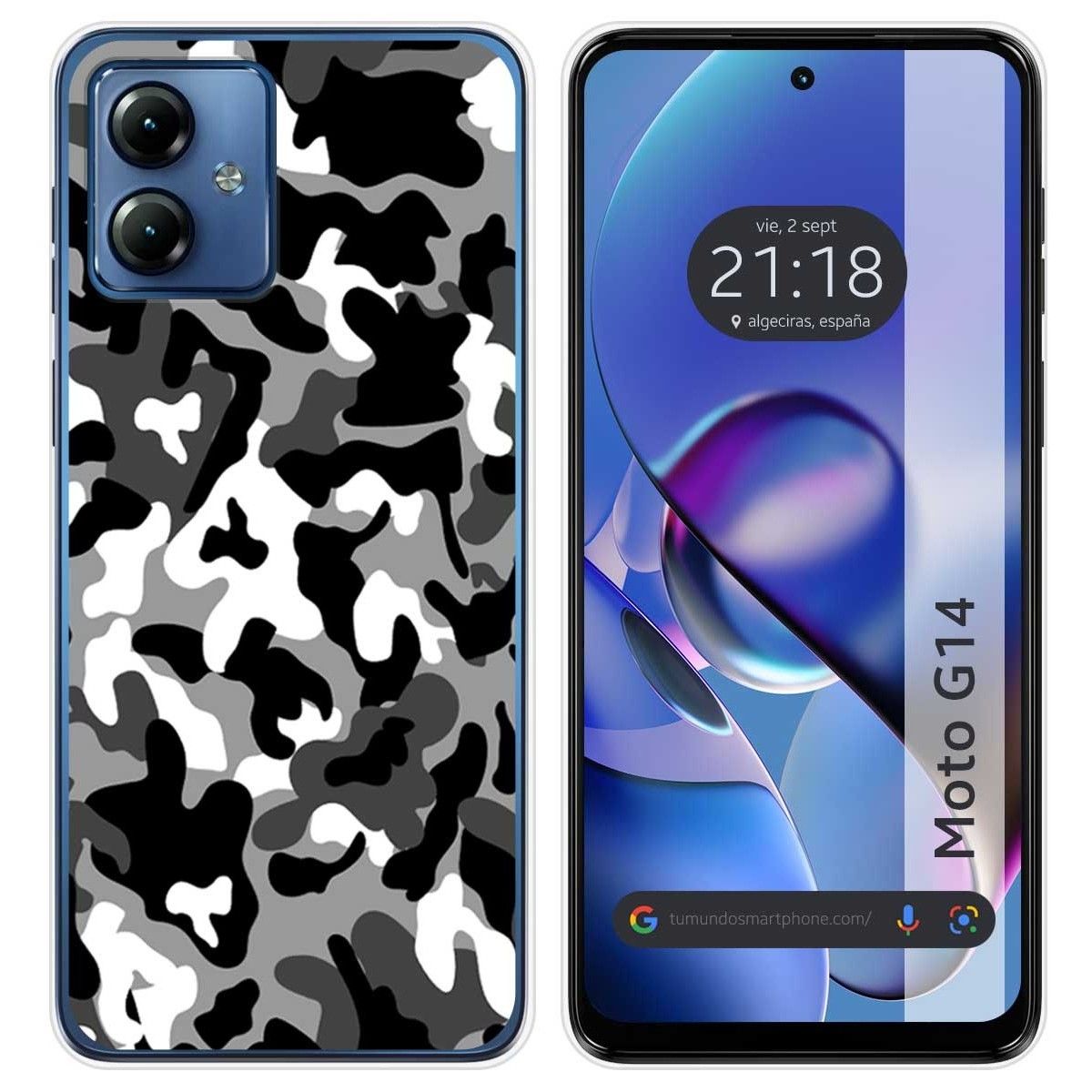 Funda Silicona para Motorola Moto G14 diseño Snow Camuflaje Dibujos