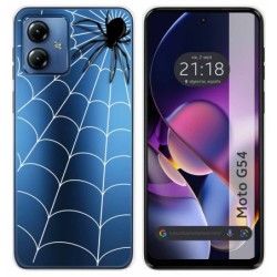 Funda Silicona Transparente para Motorola Moto G54 5G diseño Araña Dibujos