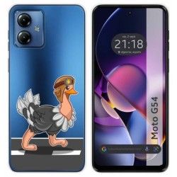 Funda Silicona Transparente para Motorola Moto G54 5G diseño Avestruz Dibujos