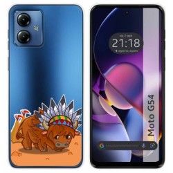 Funda Silicona Transparente para Motorola Moto G54 5G diseño Bufalo Dibujos