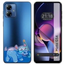Funda Silicona Transparente para Motorola Moto G54 5G diseño Hipo Dibujos